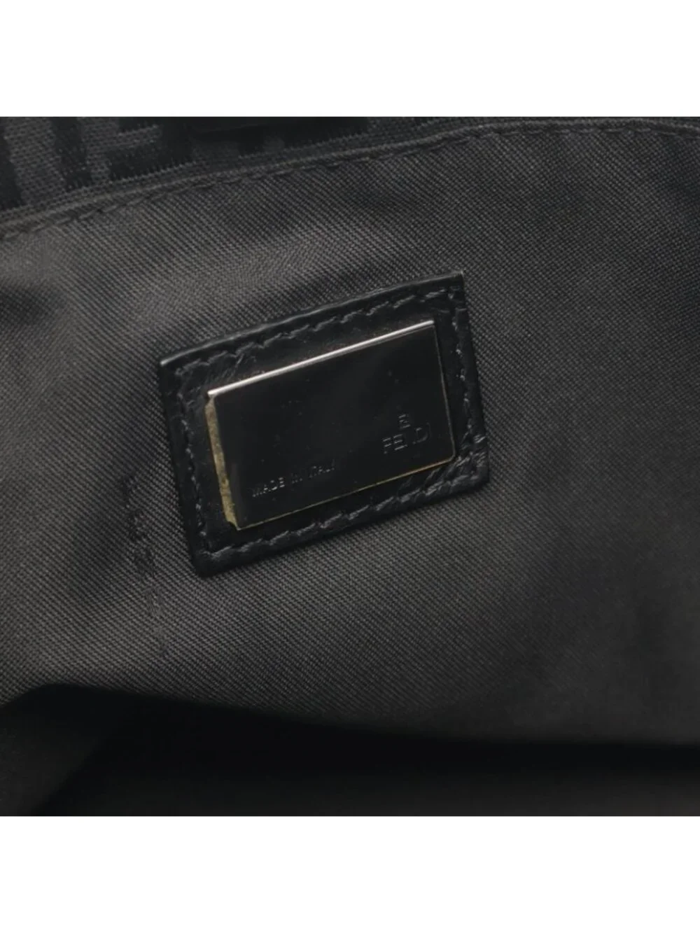 Fendi Tote Zucchino Dark Brown Canvas Leather Mini